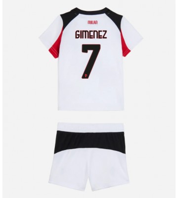 AC Milan Santiago Gimenez #7 Udebanetrøje Børn 2025-26 Kortærmet (+ Korte bukser)